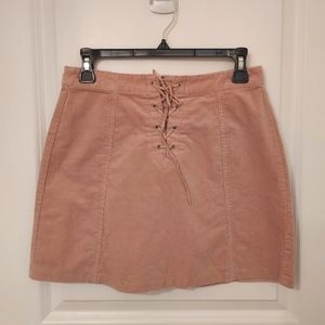 Forever 21 Mauve Lace-Up Skirt